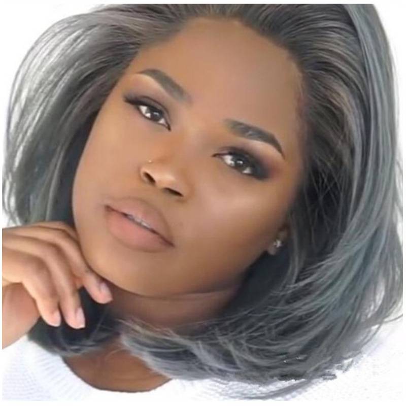 New wig European and American ladies short hair gray bobo head short hair Harajuku original grandma gray pear head cover
