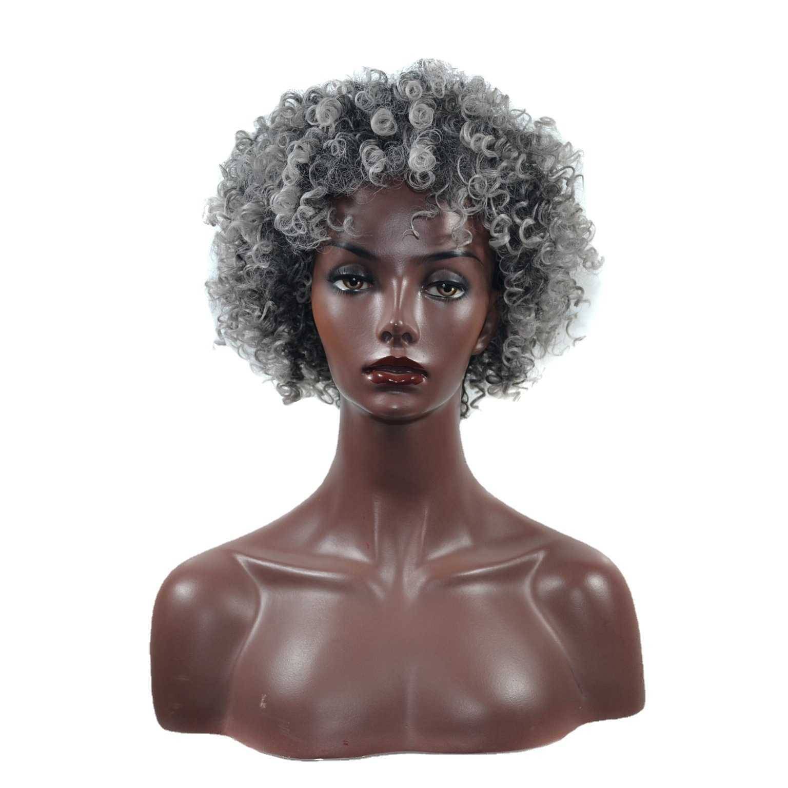 Wig head cover Ladies Gradient screw curls short short fluffy small curly hair fibrous cotton