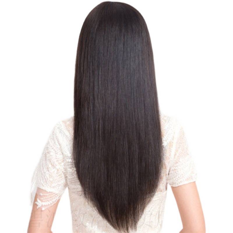 Wig female long straight hair is naturally realistic in the real -life hair stylish face, the old mother's full head set