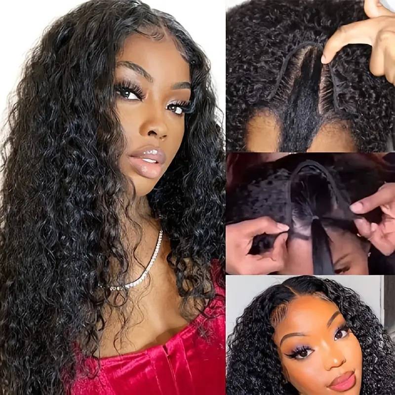 Cross -border wig European and American fashion women front lace lace curly hair African hot -selling small curls full set