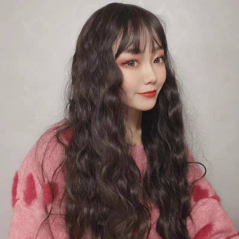 Source wig Female long curly hair ripple corn hot curly long hair high temperature silk mechanism headhole wholesale