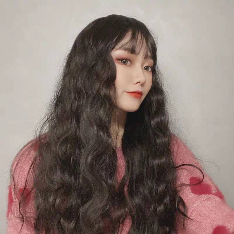 Source wig Female long curly hair ripple corn hot curly long hair high temperature silk mechanism headhole wholesale