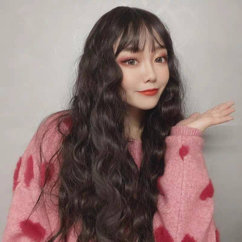 Source wig Female long curly hair ripple corn hot curly long hair high temperature silk mechanism headhole wholesale
