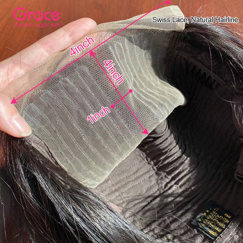 Short Bob Wig Human Hair T Part 4x4 Lace Wigs Grace Hair 10A