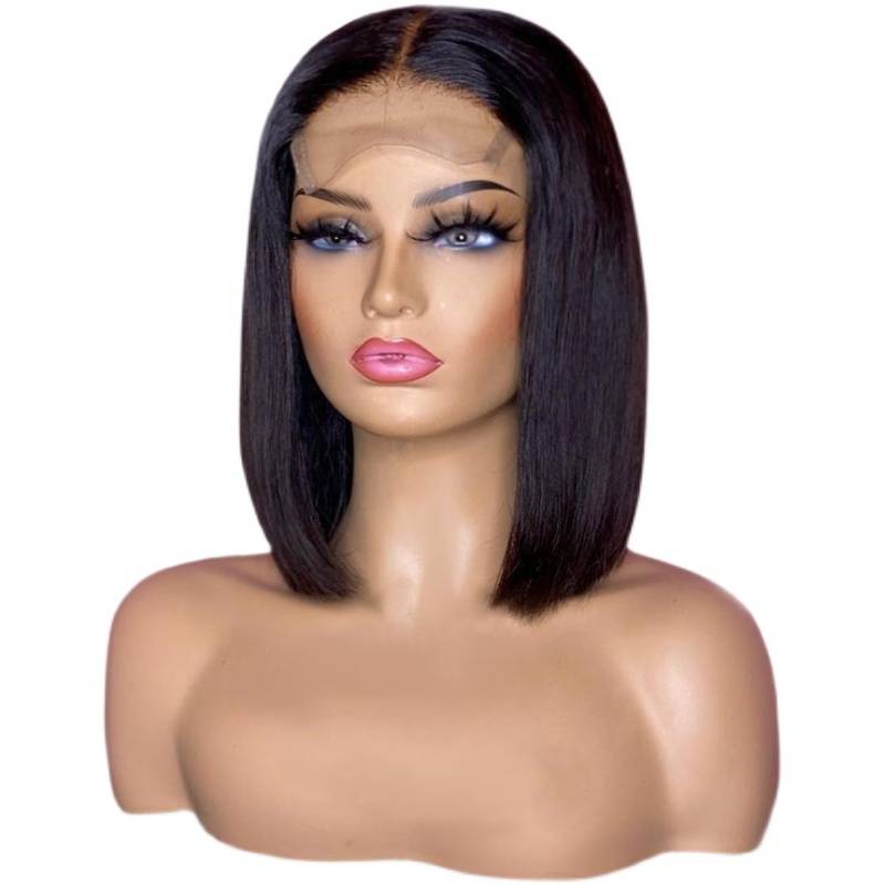Short Bob Wig Human Hair T Part 4x4 Lace Wigs Grace Hair 10A