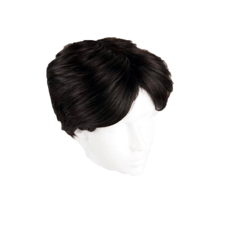 The manufacturer wholesale is divided into bangs men's wig full -handed new black short hair European and American Amazon eBay