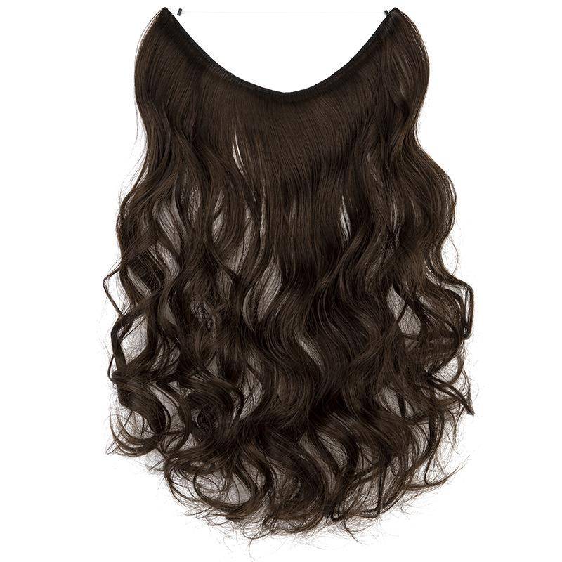 Fish Line hair curtain long curly hairless hair pseudo -films, European and American fashion wigs female manufacturers spot
