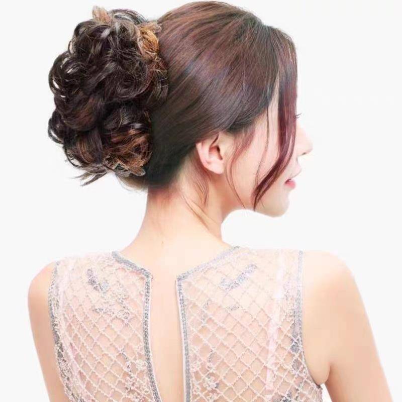 European and American fake hair jewelry hair packets, bud retro hair circles, chemical fiber high temperature silk realistic fake hair accessories