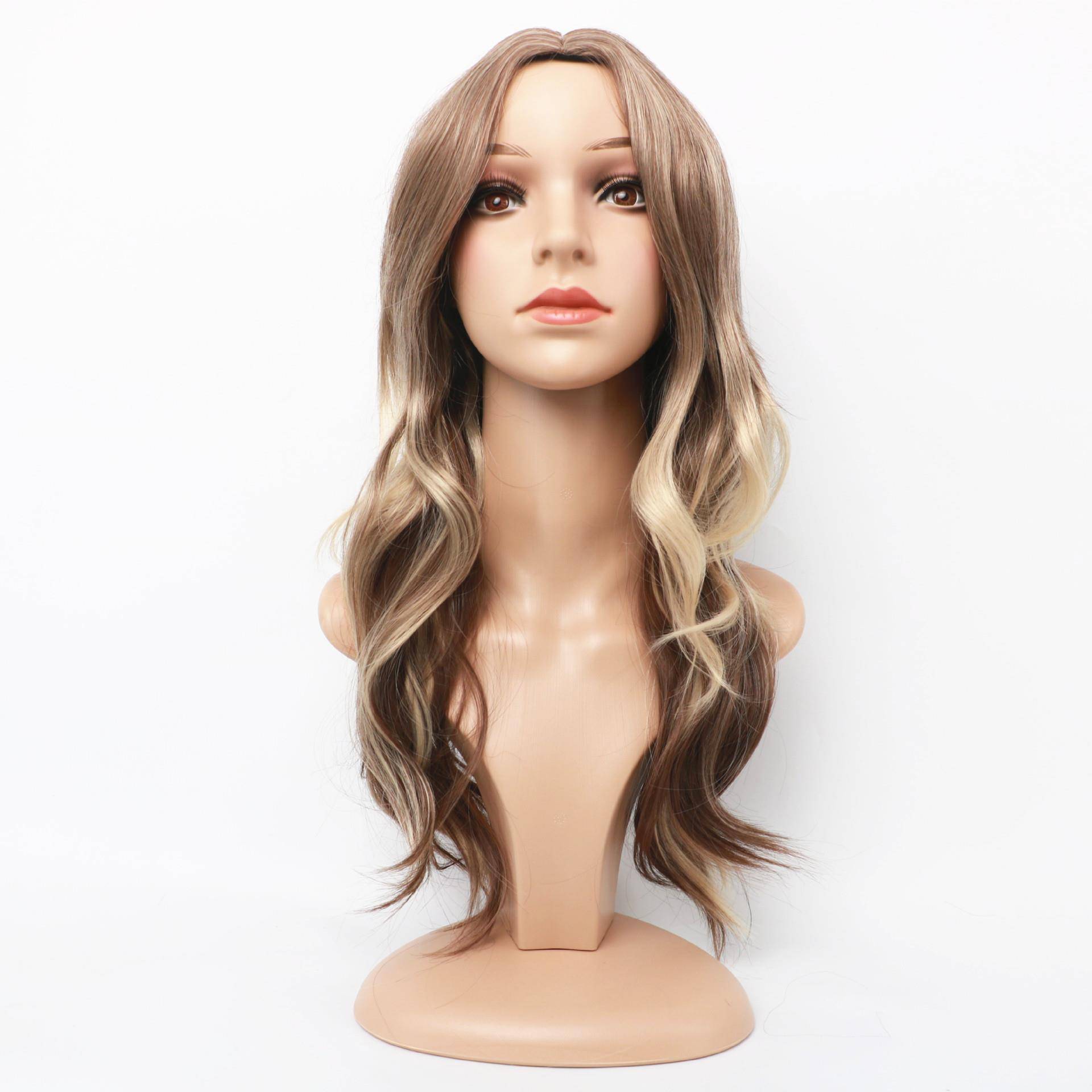 Amazon Wig's new European and American wig girl gradient long curly rose net set manufacturers wholesale wig