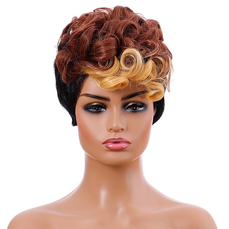 European and American short curly hair cross -border new Amazon new women's fashion wig fiber sleeve
