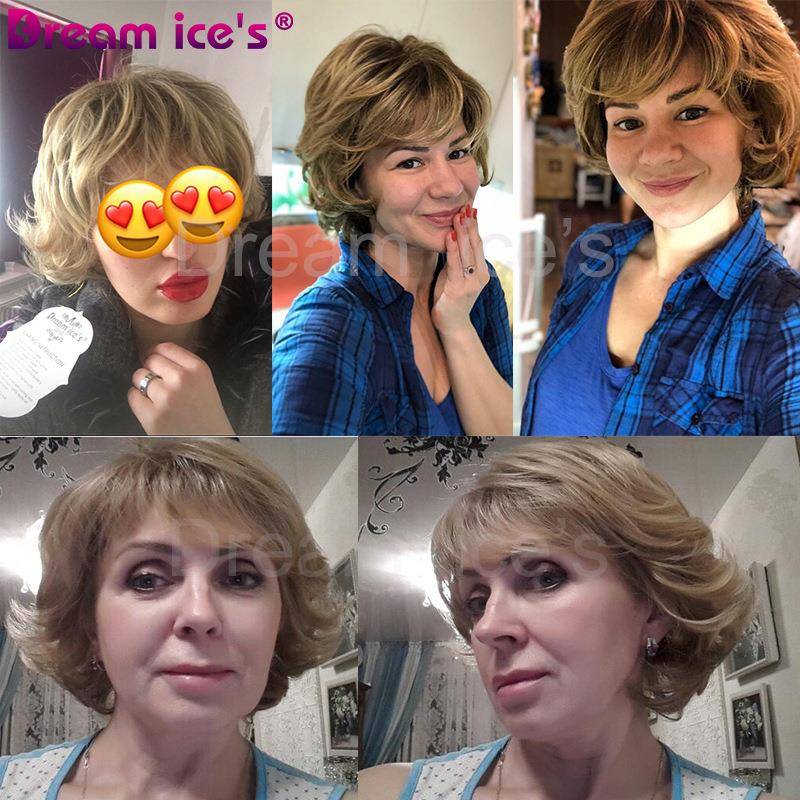 European and American wigs, short hair fluffy curly curly curly curly golden fiber head wig hair wig customization