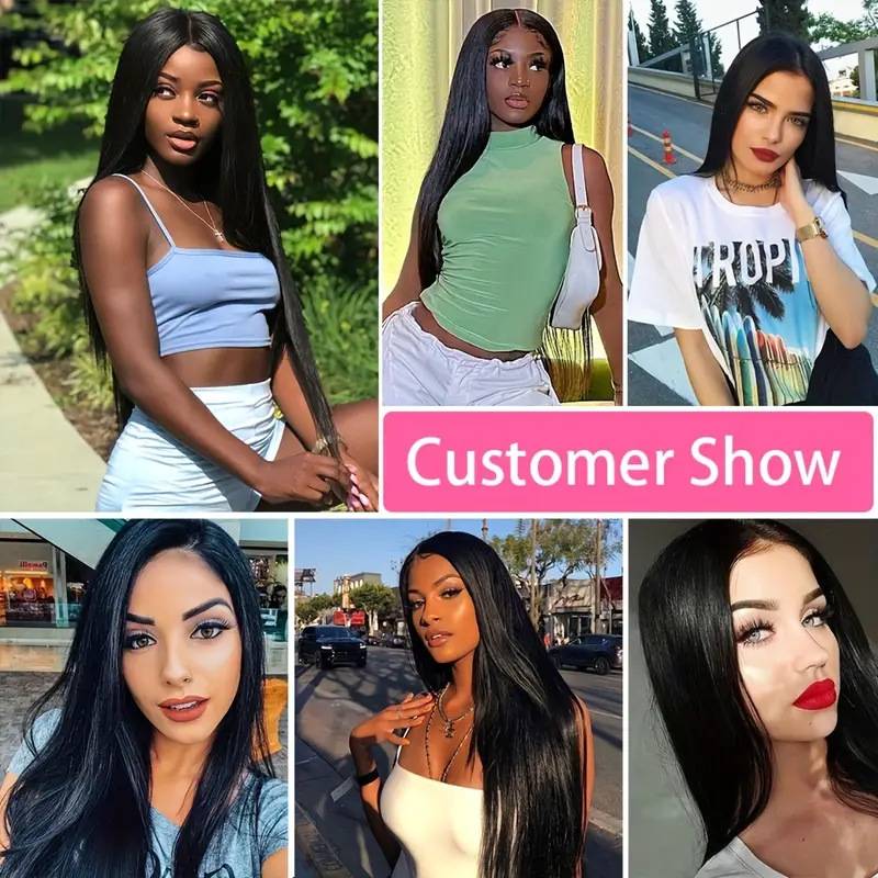 European and American TIKTOK hot -selling wig women are long straight hair wigs hand hook front lace wig head sets spot
