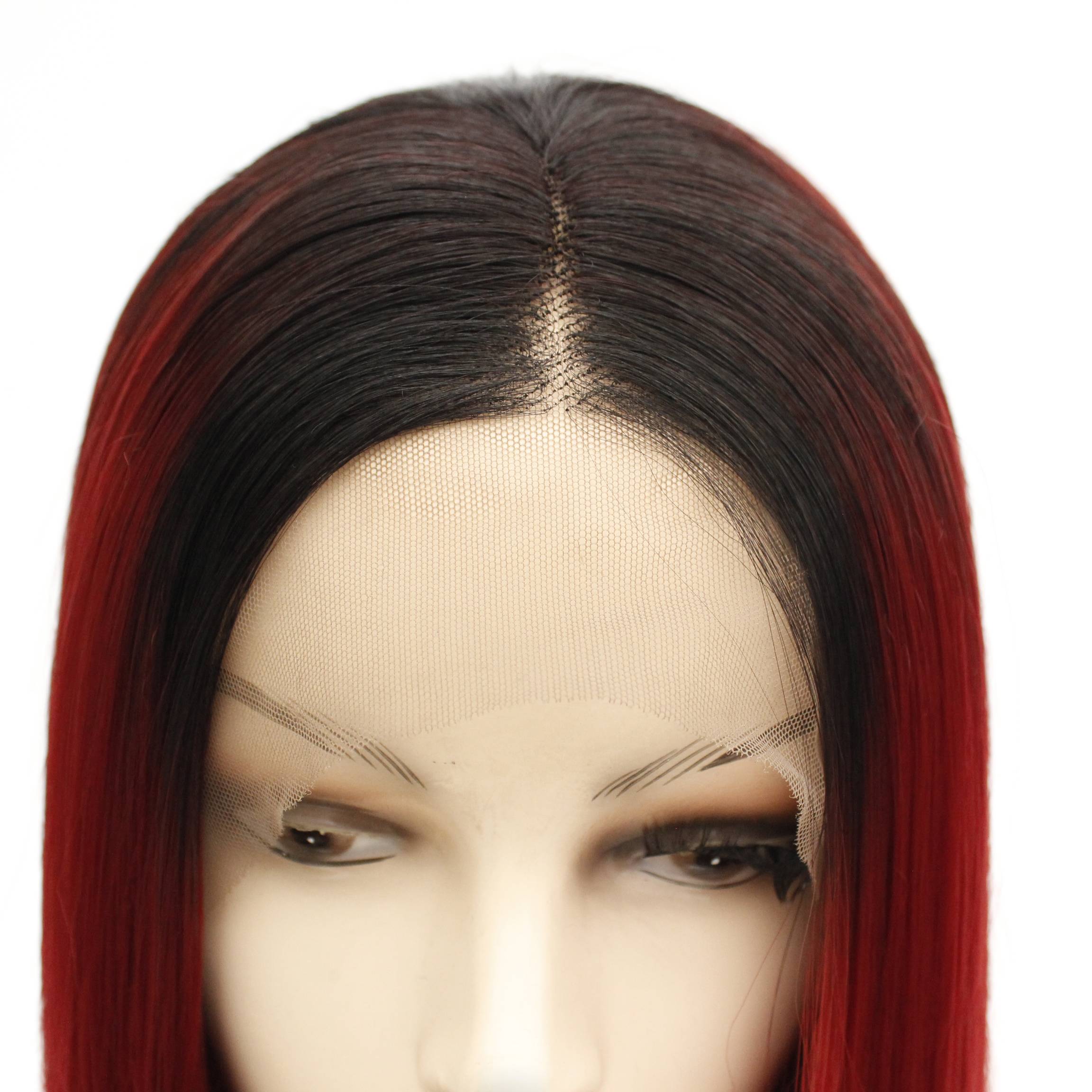 European and American new products, fashion models, colorful long straight hair, high temperature silk front lace half -handed head wig