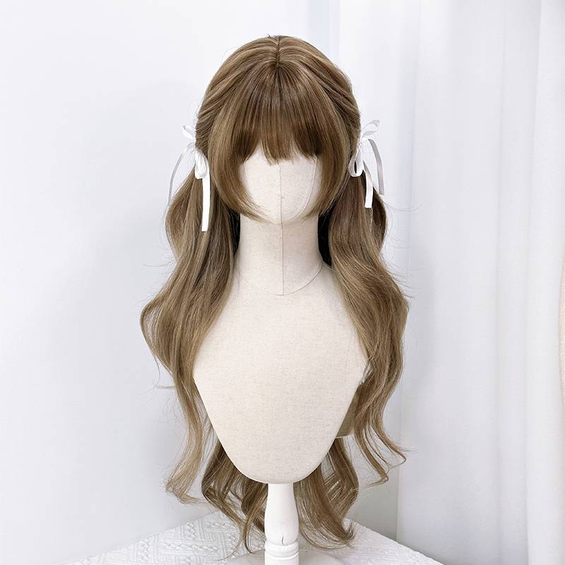 Wigmark+ bottom of the hot girl long hair network red golden brown natural ancient brown sweet Japanese gentle and elegant Japanese