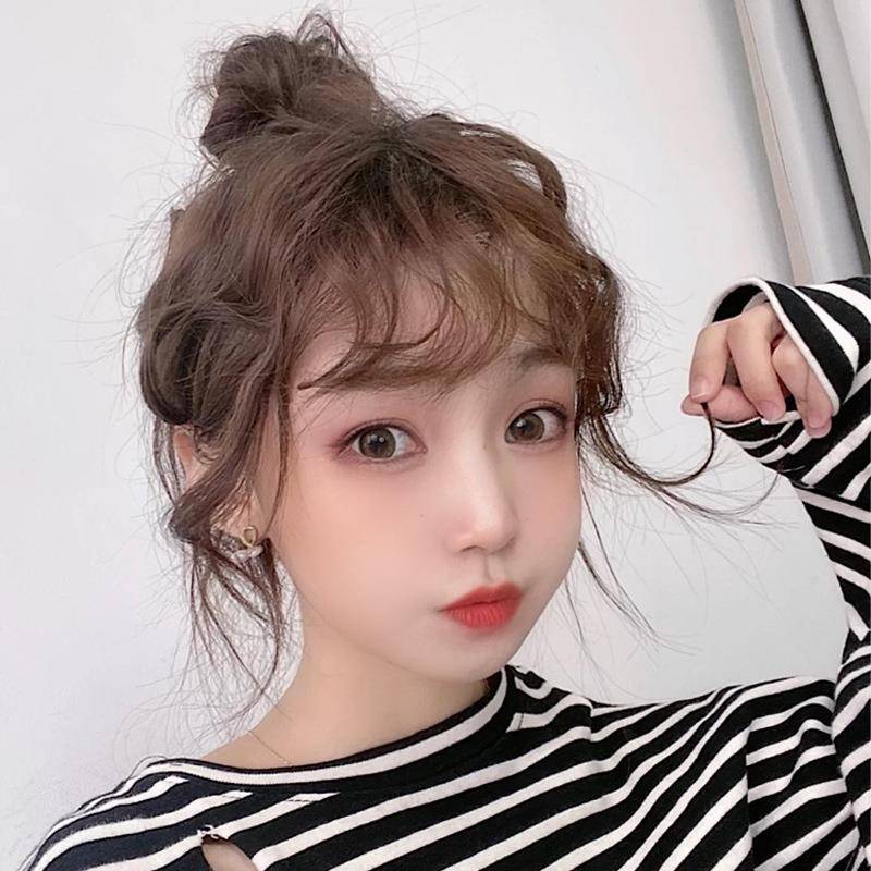 Liu Hai wig female 3D wool roll air bangs hair film, fluffy fake bangs, natural micro -roll fake bangs