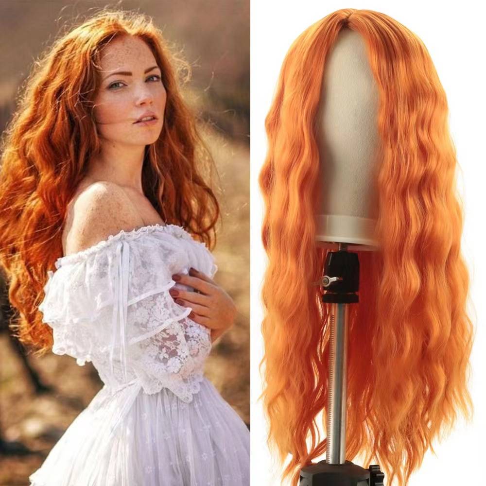 Wigga European and American ladies wig Divided curly curly corn scalded water ripple wigglades cross -border manufacturers