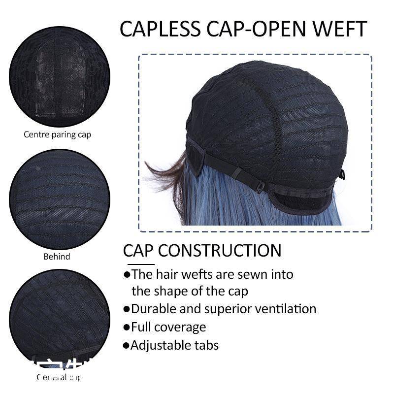 Mid -long model dyeing head cover fashion net red Qi bangs dyed color wig naturally simulation and false hair