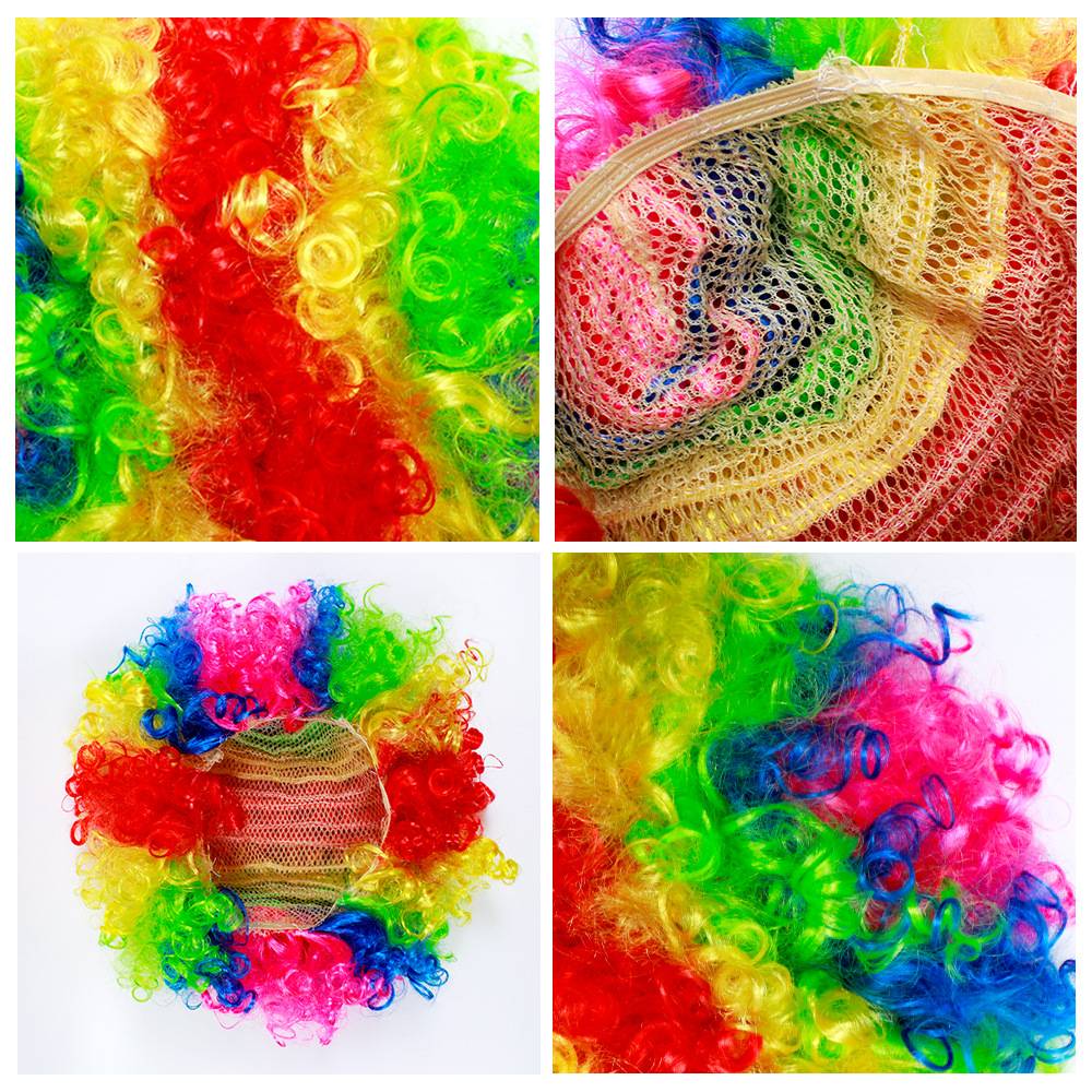 Clown headset funny road axbile props color explosion head cos cos wig children's roll fans wig fans wig