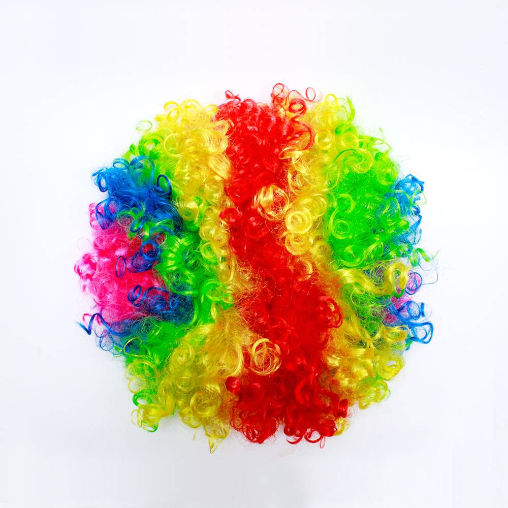 Clown headset funny road axbile props color explosion head cos cos wig children's roll fans wig fans wig