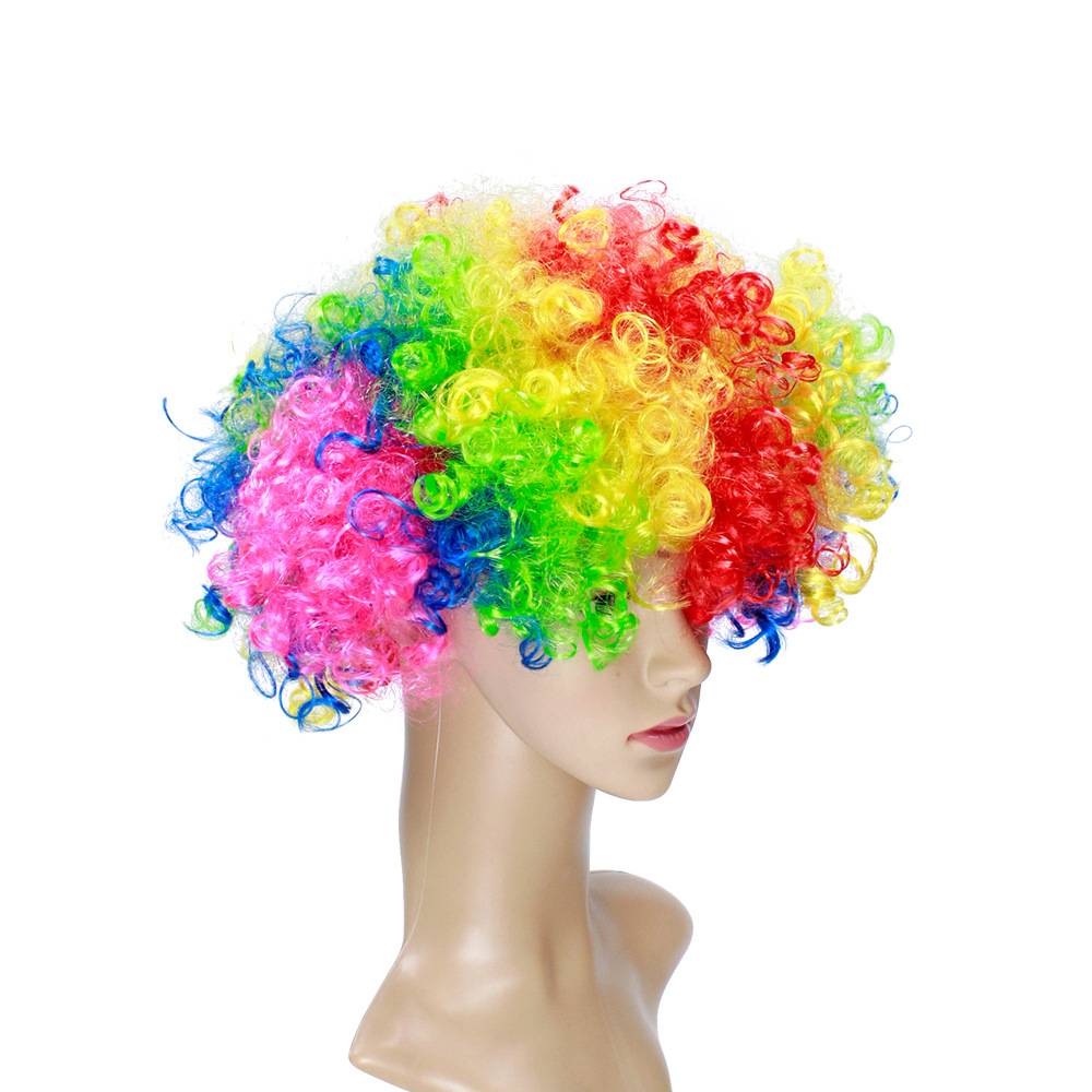 Clown headset funny road axbile props color explosion head cos cos wig children's roll fans wig fans wig