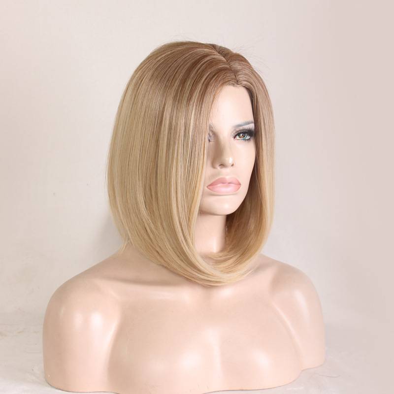 European and American wig short hair women's medium hairstyle personalized face fig
