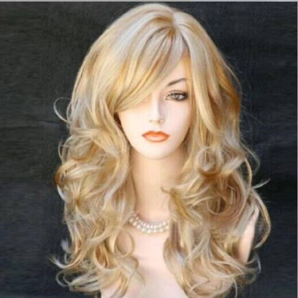 Amazon European and American wigs, long curls, brown brown brown dyeing gradient wigs, chemical fiber high -temperature silk