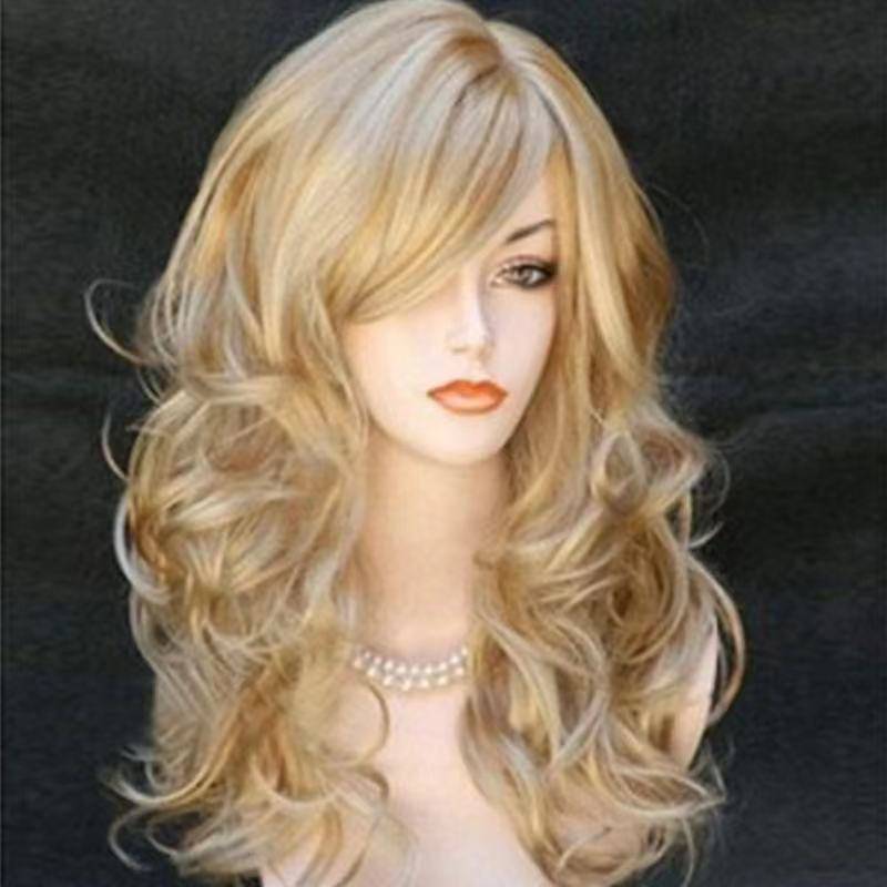 Amazon European and American wigs, long curls, brown brown brown dyeing gradient wigs, chemical fiber high -temperature silk