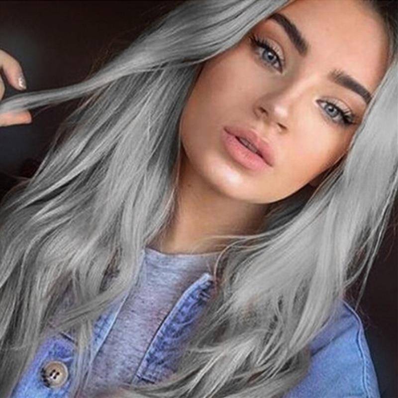 Genuine European, American, medium -sized curly female big wavy grandma gray genuine European and American fake discovery roses