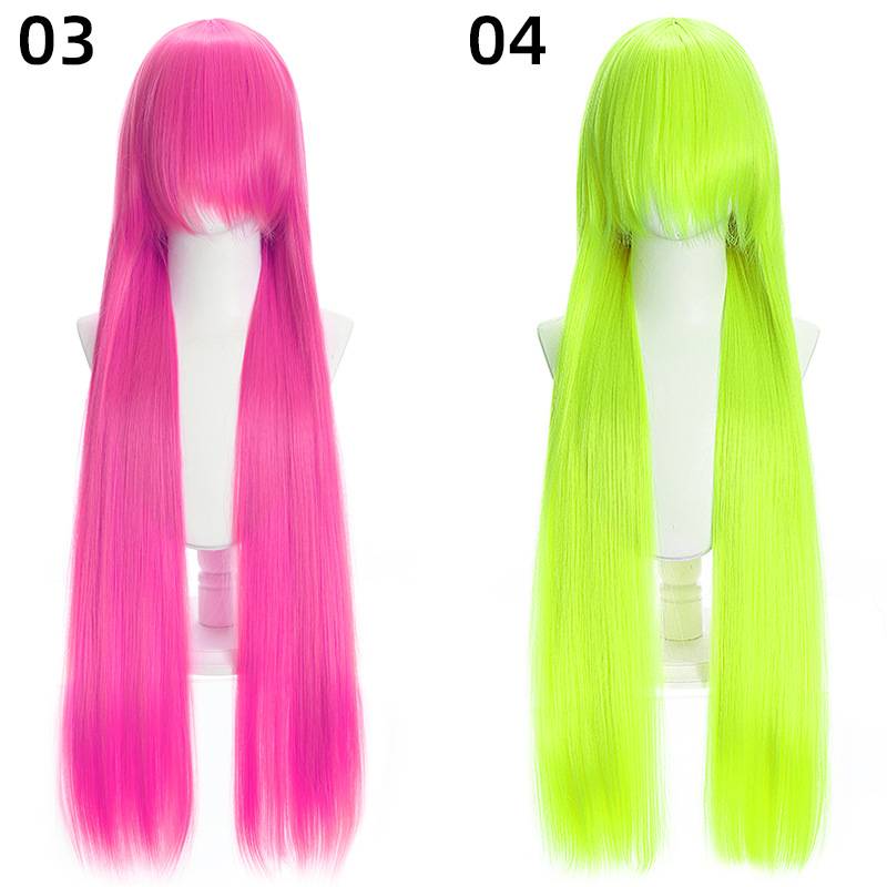 COS wig universal 100cm color long straight hair COS anime hot sales high temperature silk anime wig