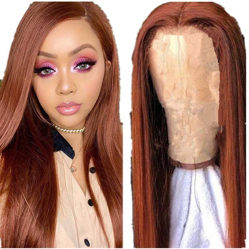 Genuine wig European and American women are long straight brown -red hair long hair long hair wig Yiwu manufacturers