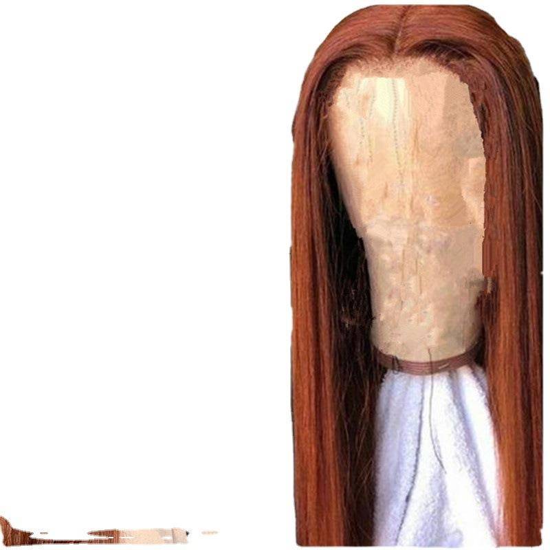 Genuine wig European and American women are long straight brown -red hair long hair long hair wig Yiwu manufacturers