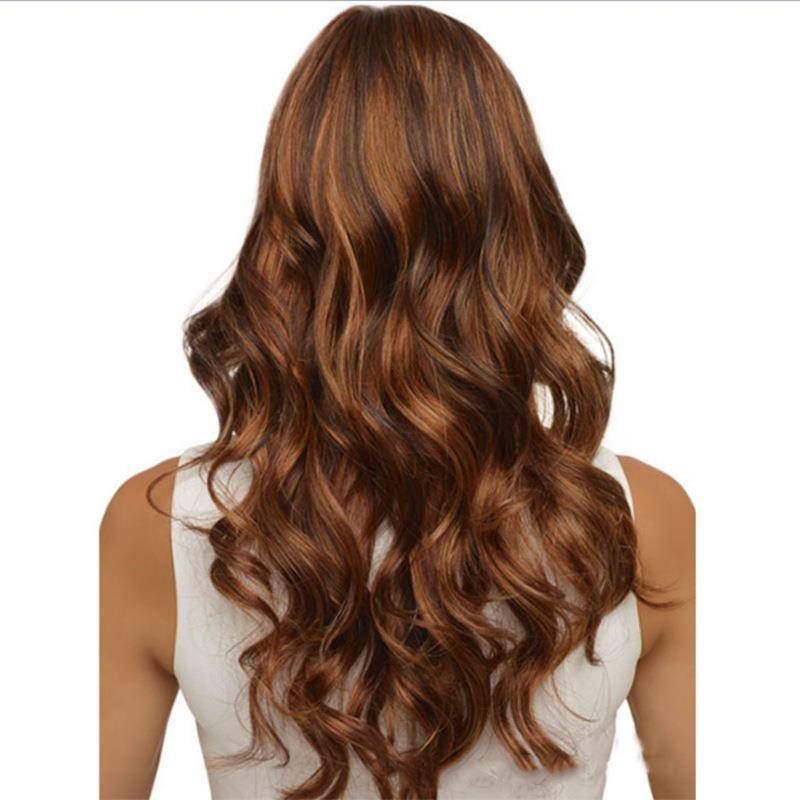Amazon explosion wig Women in European and American long curly hair wigs are divided into bangs, European and American fashion facade wig