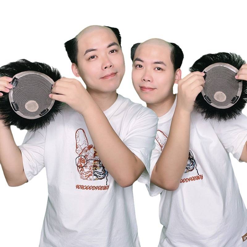 Wig Men's True Mask Men's Men's Men's Limited Mechanical Mechanism can stick glue cards, men's wig bald hair wigs