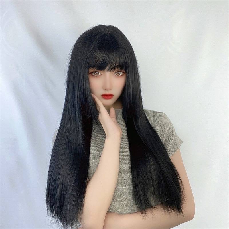 Wig female long -haired air bangs Princess COS Natural Net Red Face Fighting Face Girl Wiggle Holders