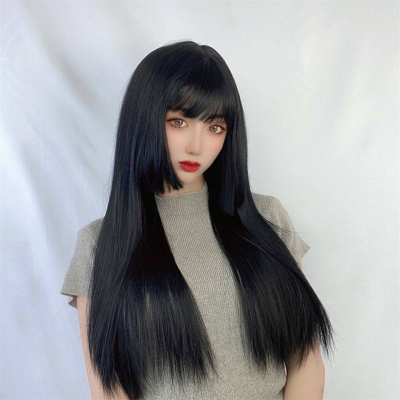 Wig female long -haired air bangs Princess COS Natural Net Red Face Fighting Face Girl Wiggle Holders