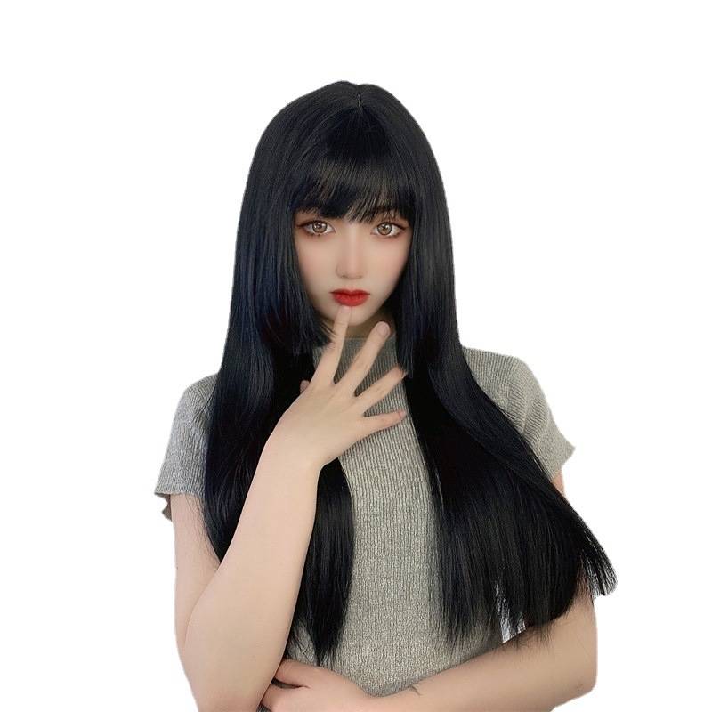 Wig female long -haired air bangs Princess COS Natural Net Red Face Fighting Face Girl Wiggle Holders