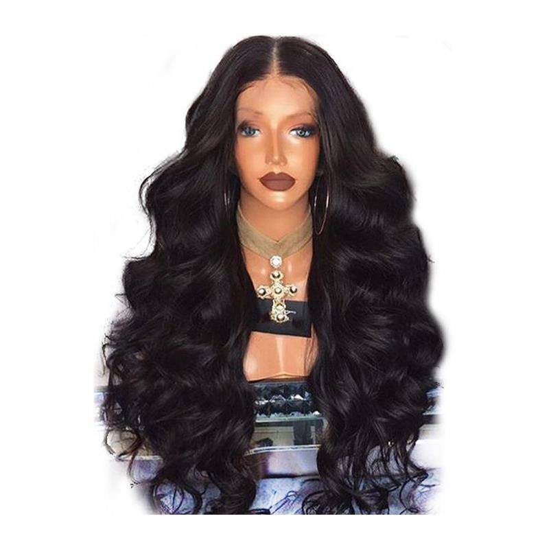 Different wavy long curly hair wigs in cross -border fluffy black long hair European and American ladies African chemical fibrous hood
