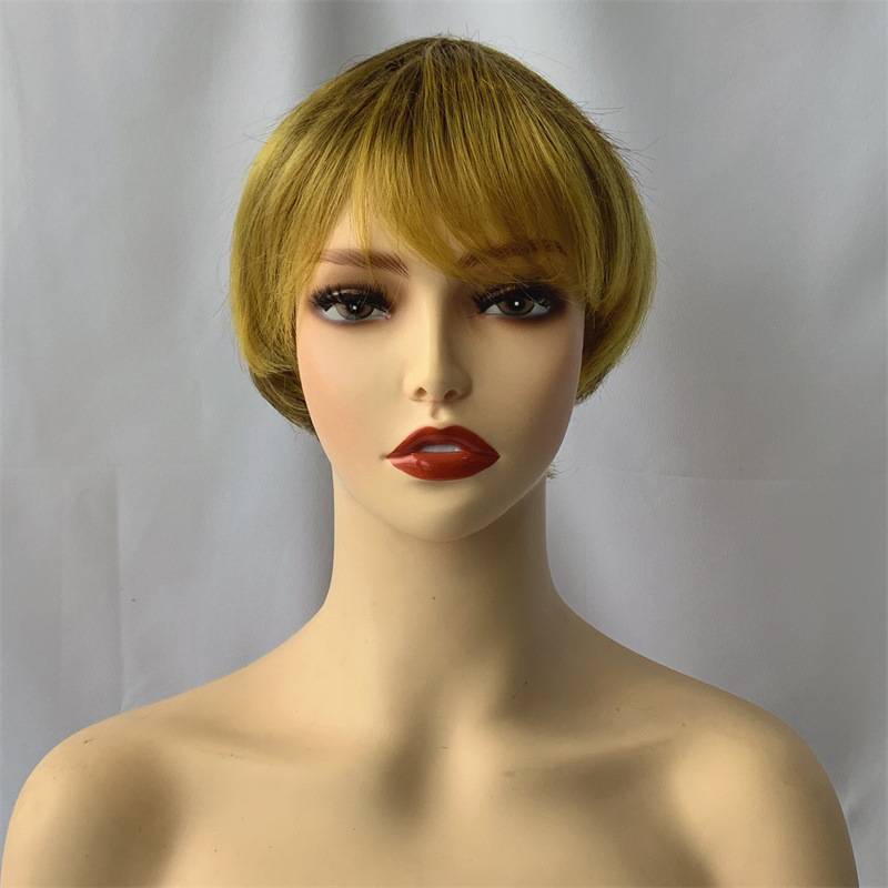 Cross -border wig female European and American fashion short hair oblique bangs chemical fiber full set Tiktok supply manufacturers