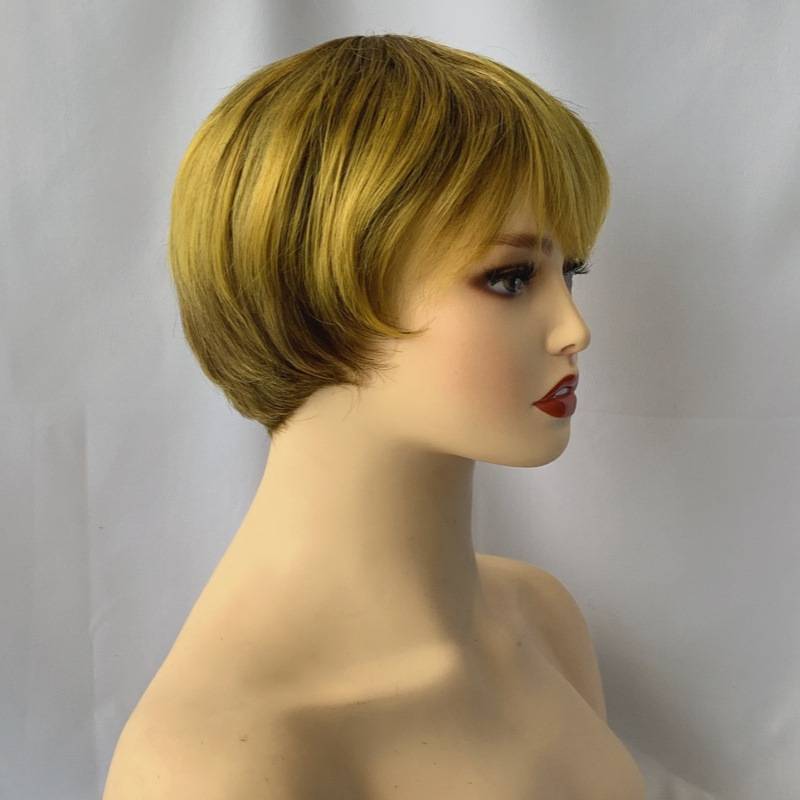 Cross -border wig female European and American fashion short hair oblique bangs chemical fiber full set Tiktok supply manufacturers