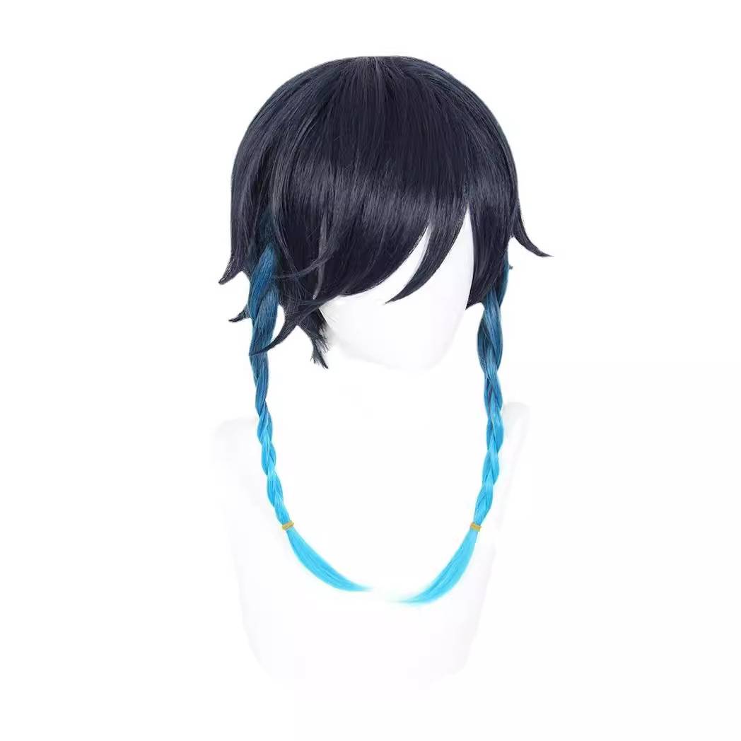 Anime wig original god Wendy Cosplay wig Genso color double twist braid shape wig
