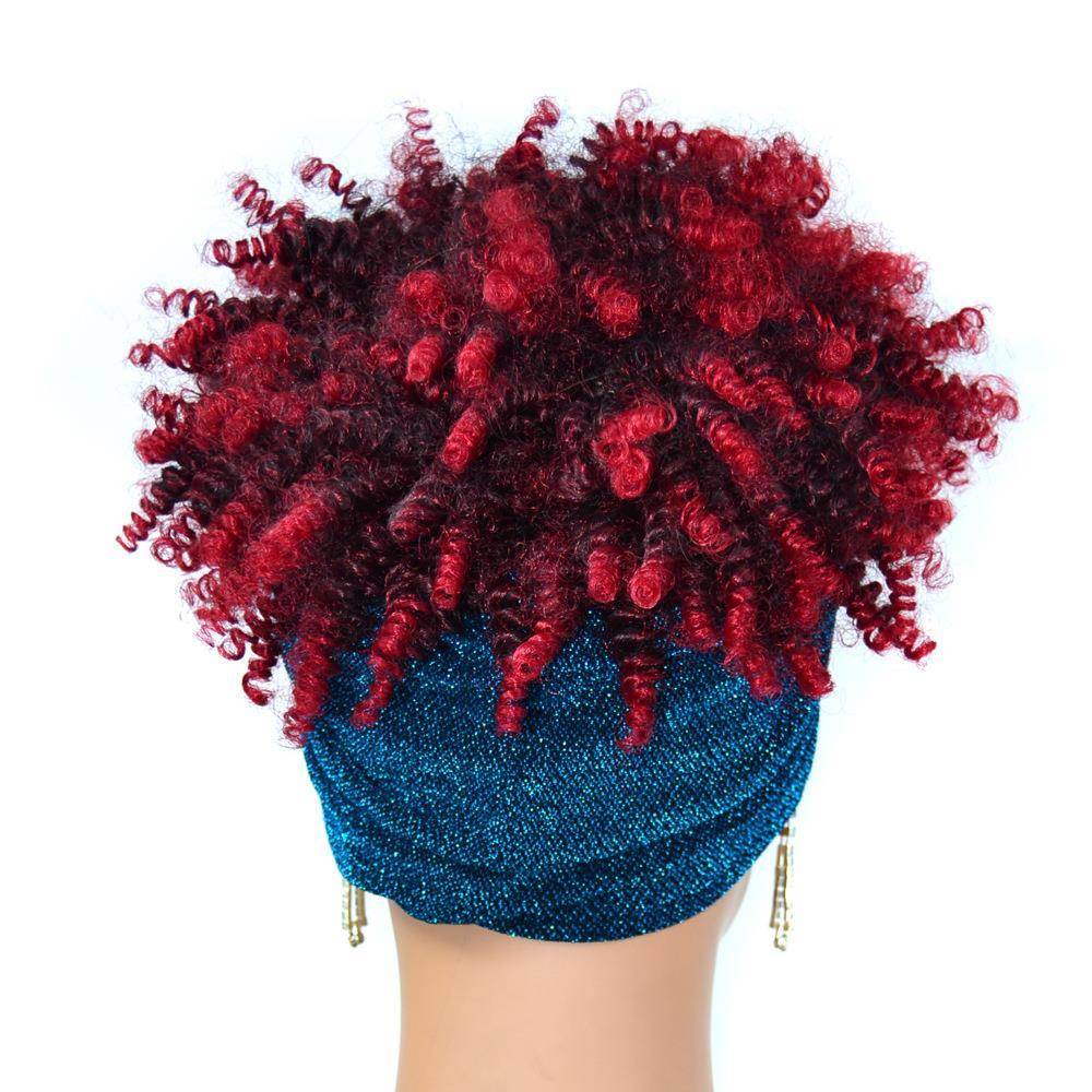 Scarf color hair, head, head, black, small roll head, fried head, hair, source scarf head wig fake cover