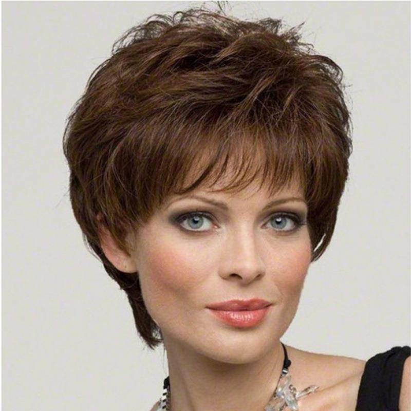 European and American fashion ladies short curly brown slightly curly rolling whole wig head cover cross -border wigs on behalf of hair
