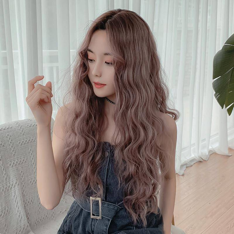 Japanese and Korean new product wig women's long curly hair wool rolls are divided into no bangs corn hot full set of stocks