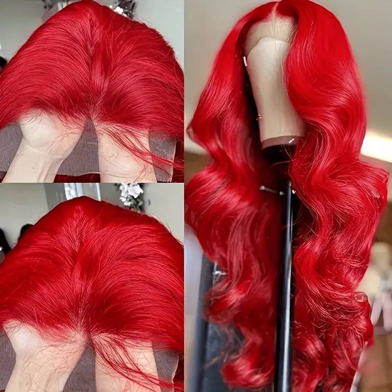 Cross -border wig European and American fashion pre -lace red wavy curly hair African hot -selling wig full hair