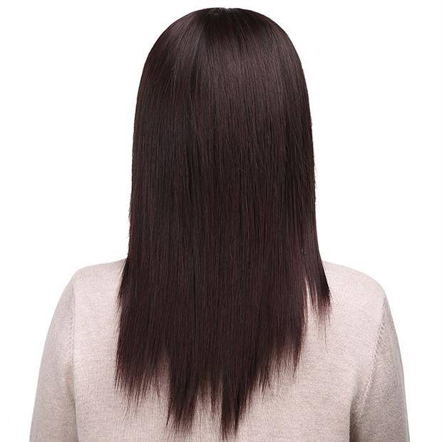 The new fashion realistic girl fake hair Douyin, long straight hair, pure oblique bangs naturally top top set
