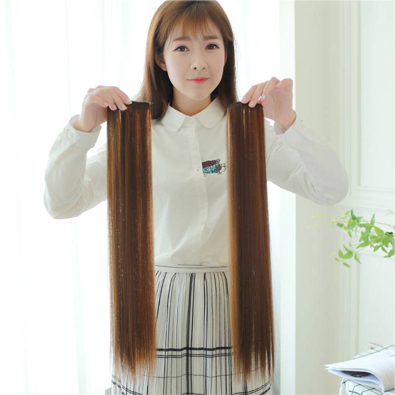 Wigs in European and American long straight hair pseudosite cards hair high temperature wire breathable hairpin film manufacturers