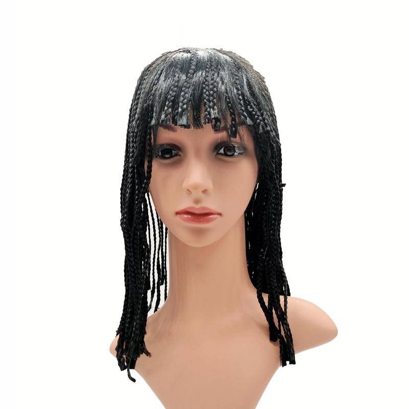 European and American hot -selling black front curls African dirty braid wigs female chemical fiber head cover multiple braids
