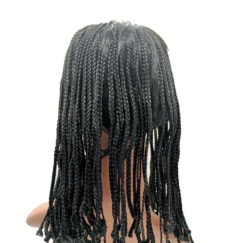 European and American hot -selling black front curls African dirty braid wigs female chemical fiber head cover multiple braids