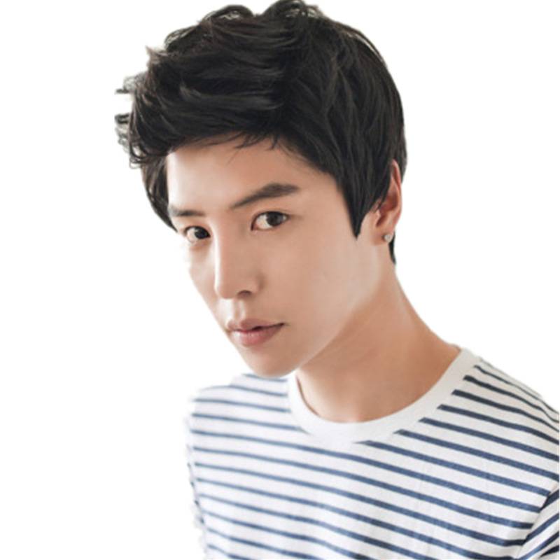Manufacturer European and American men's wig handsome aircraft head texture wigs of high temperature silk spot