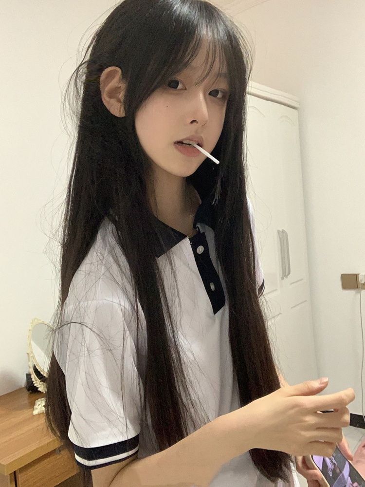 Wig female long hair is naturally realistic full -headed full -headed face repair age -reducing Korean new black long straight hair full wig